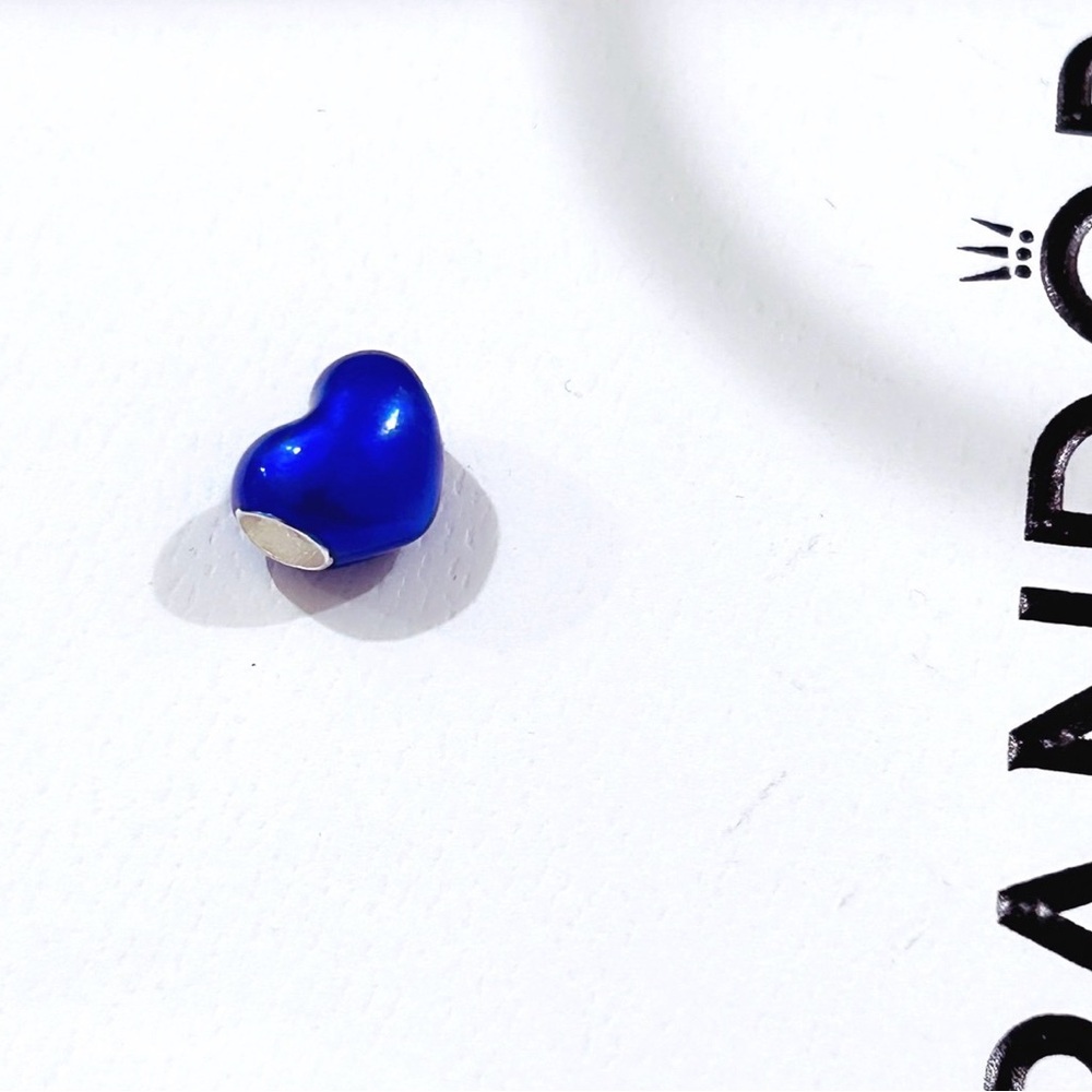 PANDORA Metallic Blue Heart Charm (2 Charms in one box) - Picture 3 of 7
